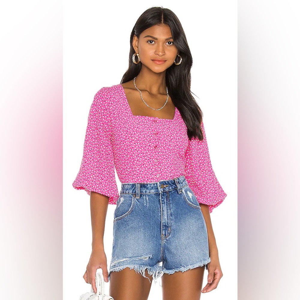 ROLLA’S Roxanne Mini Tulips Blouse in‎ Hot Pink - Picture 11 of 11